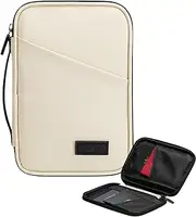 [Generico] Portable Passport Case, Family Vacation Wallet, Travel Document Case, Large Capacity Document Organizer and Travel Document Organizer for Event Sp, beige, riferimento alla descrizione, Please
