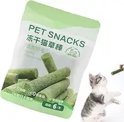 Cat Grass Treats,Edible Snack Kitten Chew Toy - Natural Freeze Dried Chicken Cat Grass Sticks for Teething Oral Care and Teeth Cleaning Appetite Boosting Indoor Kittens and Adults