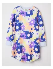 [Milkshake] Floral Cosy Knit Nightie in Blue