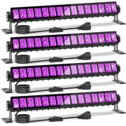 4 Pack LED Black Lights, Blacklight Bars with Plug+Switch+6ft Cord, Light Up ...