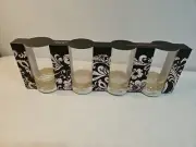 christian siriano rhinestone Gold Accent 4 highball glasses 6" height HOLIDAY