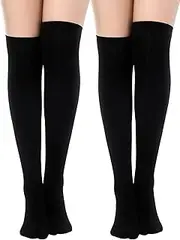 [Bencailor] 2 Pairs Flip Flop Socks for Women Split Toe Tabi Socks Japanese Socks Men Women Casual Sandal Split Long Socks