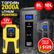 TOPDON Car Jump Starter Booster Lithium 12V YLW Battery Charger Tester V2000PRO