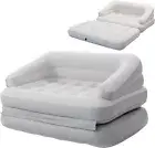 RAPTAVIS Inflatable Sofa Bed for Camping, Pool Float Couch Flocked Full, Grey