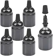 6-Pack Bakelite Lamp Holder E26/ E27 Light Socket Vintage Bulb Socket ES Screw Lampholder for Ceiling/Pendent/Floor/Hanging Lights - Black