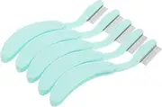 5 Pcs Beauty Tools Eyelash Comb Metal Eyebrow Comb Eyebrow Scissor Eye Brow Trimmer for Men Eyelash Extension Separator Foldable Eyebrow Brush Metal Comb Stainless Steel Sky-blue