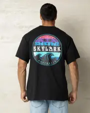 [Skylark] Skylark Men's Tidal Wave T-Shirt in Black Size Large L Black