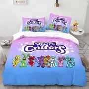 v5013 Bed Sheets Smilings Critters Duvet Cover Pillowcase Bedding Set Gift Bed Sheets IU5013