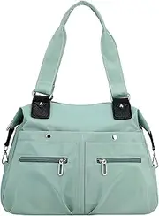 [UPTODD] 2023 Large Capacity Waterproof Multi Pocket Nylon Shoulder Bag, Women Crossbody Handbags Purses for Travel Bag (Light Green)