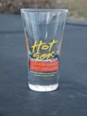 Hot Sex Canton Ginger & Hot Chocolate 3.5" Tall Shot Glass Drink Recipe on Front