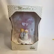 Vintage Martha’s Porcelain Bride & Groom Flower Arch Wedding Cake Topper Boxed