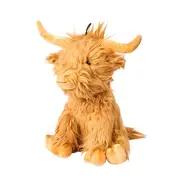 Multipet Highland Cow Brown Plush Dog Toy