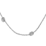 Sterling Silver Rhodium-Plated Oval Link Necklace