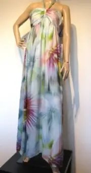 REVIEW 6 NEW TAGS "LOTUS MAXI DRESS" 100% silk org rrp $369 lined floaty chiffon
