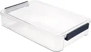 GRIRIW Stackable File Box Document Storage Box Snap-tight Buckle Pet Abs Office File Organizer