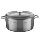 Lava Arcata Cast Iron 7 Quart Round Casserole Dish with Lid Gray - 300059