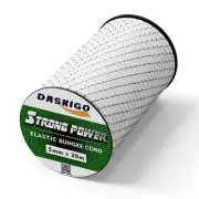 Elastic Bungee Shock Cord 3-8mm White&Black 1/5'' x 66FT