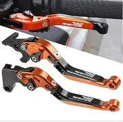Adjustable Brake Lever Clutch Lever Set for K.T.M 790 Adventure/R 2017 2018 2019 (Orange/Black)