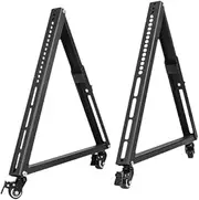 FytStycale 2X Low Height Mobile TV Stand, Rolling TV Stand with Wheel, Metal, Space Saving, Sturdy Adjustable Viewing Angle for, as described, 32 inch to 55 inch