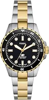 [FOSSIL] Women's Two-Tone Stainless Steel Blue Dive Analogue Watch, 36mm
