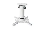 White Projector Mount Bracket Fixed 20cm suits Flat or Angled Ceiling