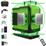 4 x 360°Green Laser Level, 100FT High Brightness Laser Level, with Remote C