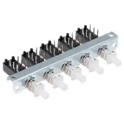 Interlock Push Button Switch Piano Type DPDT 6 Pins 5 Row
