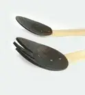 Coconut Shell Hand Made Salad Serve Fork And Spoon Natural eco friendly 100%