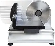 150W Electric Meat Slicer Stainless Steel Food Slicer 0-15Mm Adjustable Thickness Dial Precisely Cuts Meat Cheese, Bread, Fruit & Veggies for Fast and Efficient Slicing