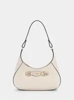 GUESS White Mimina Top Zip Shoulder Bag