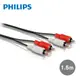 【PHILIPS 飛利浦】 1.5m 2RCA立體音源線(紅白) SWA2521W/10 (3.8折)