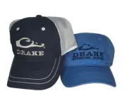2x NEW DRAKE WATERFOWL LOGO CAPS MESH Blue/White & COTTON TWILL LIGHT BLUE