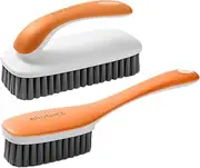 [Generic] Stain Remover Brush - 2X Shoe Washing Brush,Ergonomic Grip, Multi-Purpose Cleaning Tool, Bathroom Supplies for Fabric Clothes Carpet