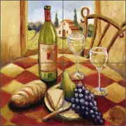 Ceramic Tile Mural Backsplash Margosian Tuscan Wine Grape Art JM105