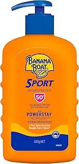Banana Boat Sport Sunscreen Lotion SPF50+ 400g, UVA/UVB, Non-Greasy, Sweat Resistant, 4-Hour Water Resistant, Made in Australia