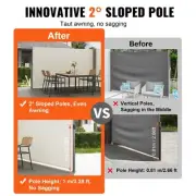 Retractable Outdoor Side Awning 180x600cm UV Protection Privacy Screen Beige