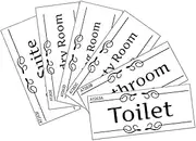 jojofuny 6Pcs Toilet Decals Adhesive Bathroom Door Signs for Restrooms Stickers for Laundry Rooms and Commercial Spaces Easy to Install