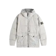 Stone Island 40723 Garment Dyed Wappen Patch Crinkle Reps Hooded Down Jacket Gre