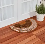 Door Mat Outdoor Doormat Natural Semi Circle Back Non Slip Matting Front Floor