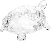 CLISPEED Feng Shui Crystal Turtle Figurine - Elegant Glass Tortoise Ornament for Home Decor - Symbol of Loved Ones and Positive Energy Enthusiasts