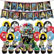 Gorilla Tag Theme Kids Birthday Party Supplies Balloons Banner Cake Cupcake Toppers Decorations Set -NMAOV