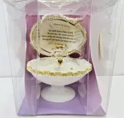 Ornamental Egg with glass angel Heart of Gold poem faux pearls Lot of 30 NEW