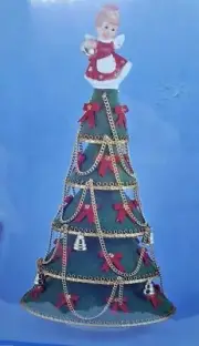 Frank's Crafts MUSICAL ROTATING CHRISTMAS TREE Ornament Kit Vtg Sequin Bead RARE