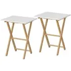 Folding TV Tray Table, Side Table for Small Space, Portable Snack Tables for 2