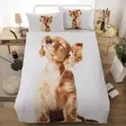 Dog Quilt Duvet Doona Cover Set Single/Double/Queen/King Size Bed Bedding Animal