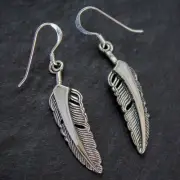 Bird Feather Earrings • 925 Sterling Silver • Nature Inspired Design • Boho...