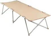 Hammocks camp bed Camp Bed Camp Beds Folding Camping Bed Office Camping Home Lunch Break Folding Bed Folding Bed Outdoor Portable Single Camping Bed (Color : Khaki, Size : 190 * 65 * 45cm)