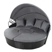 5 Piece Outdoor Day Bed With Shade