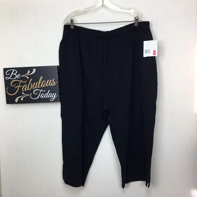 NWT Plus Size Liz Claiborne Black Cropped Pants 3X