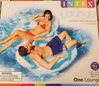 Intex Double Pillow-Back Lounge Pool Float Blue W/ 2 Cup Holders!!